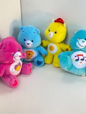 Care Bears Lot of 4, Vintage, Early 2000s, Champ, Funshine, Cheer Bear, Harmony